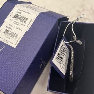 Swarovski black snake/Leslie Bangle Black, Rose Gold Plating